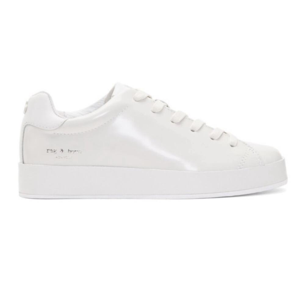 Rag & Bone R1 White Leather Sneaker Low Top Tennis Shoe Size 37 Fits US 6.5